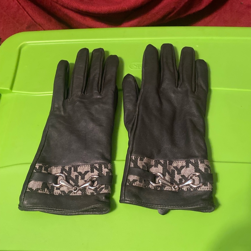 New York & Company Black Leather Gloves.